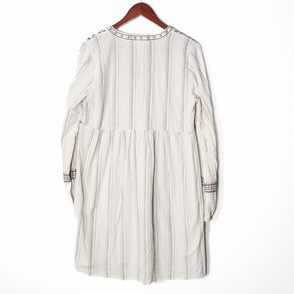 Knox Rose Women’s Dress Boho Peasant Embroidered Cotton Tassel Tie Size Medium - Picture 2 of 10